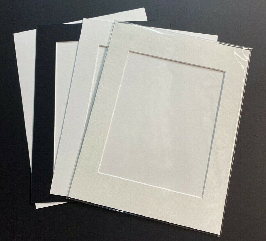 10 x Professional Picture Framing Mat Boards A3 with 8″ x 12″ Window ...